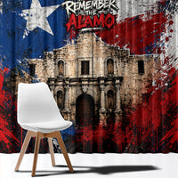 Texas Remember The Alamo Window Curtain Distressed Splatter Paint Texan Pride