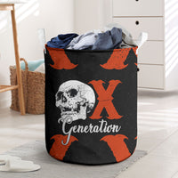 Generation X Skull Laundry Basket Retro Distressed Grunge Edgy Nostalgia