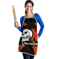 Generation X Skull Apron Retro Distressed Grunge Edgy Nostalgia