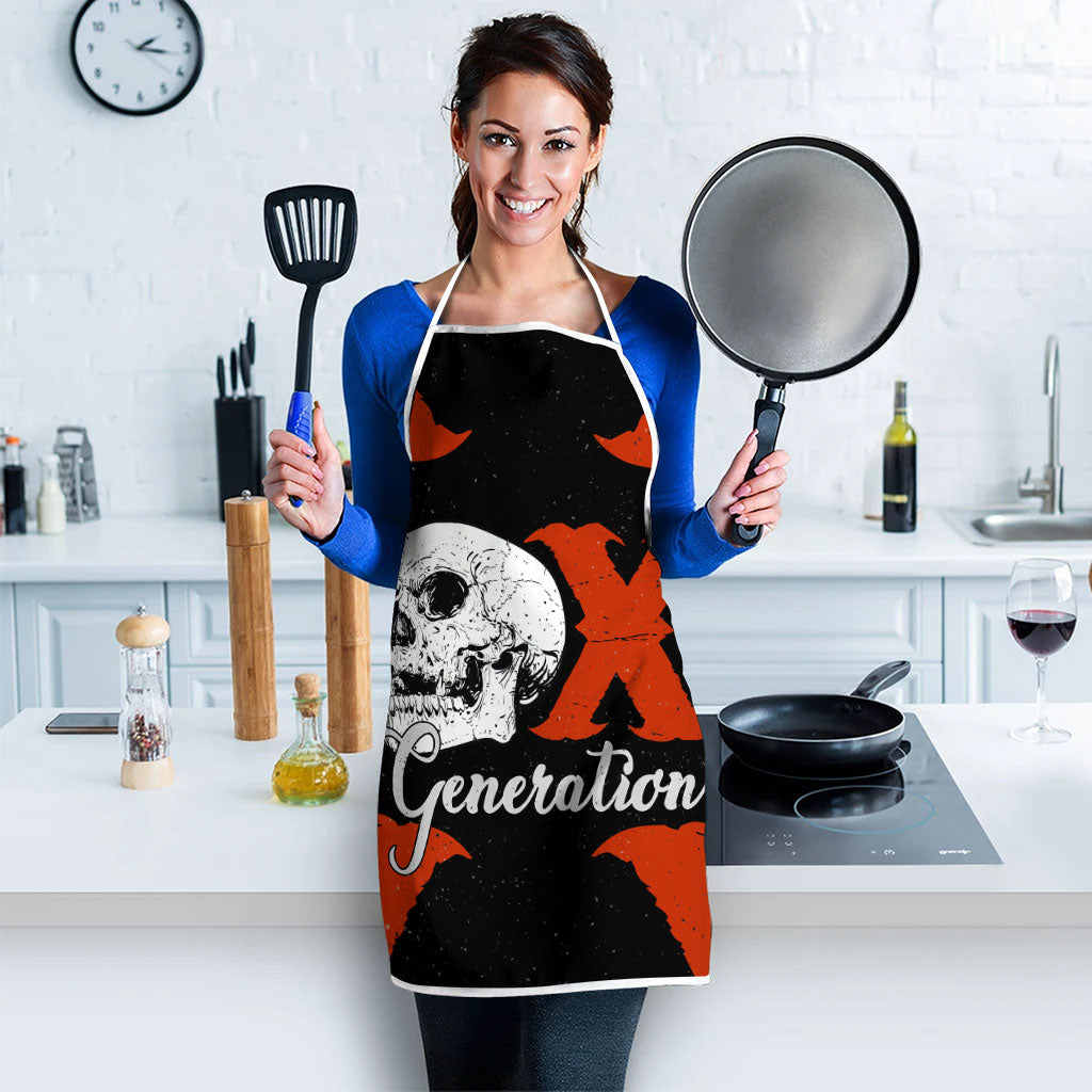 Generation X Skull Apron Retro Distressed Grunge Edgy Nostalgia