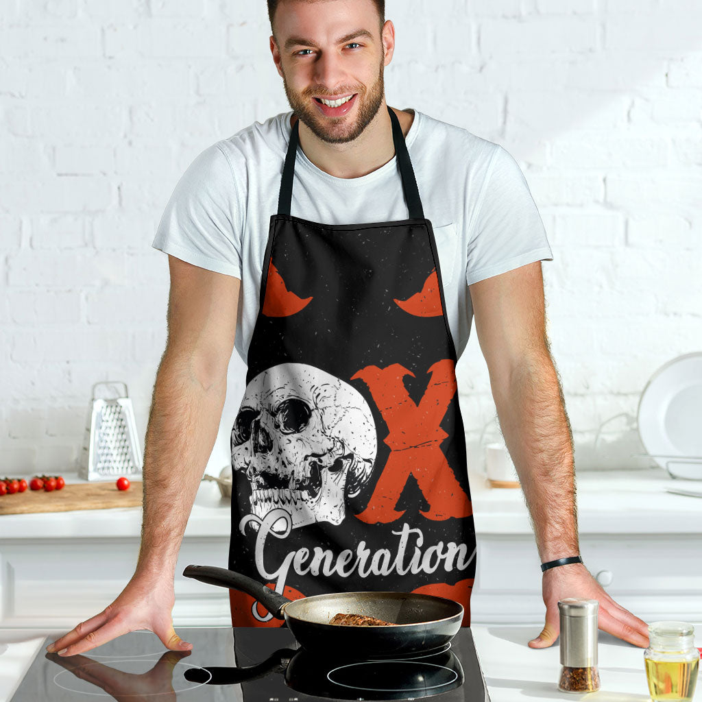 Generation X Skull Apron Retro Distressed Grunge Edgy Nostalgia