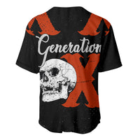 Generation X Skull Baseball Jersey Retro Distressed Grunge Edgy Nostalgia