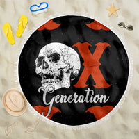 Generation X Skull Beach Blanket Retro Distressed Grunge Edgy Nostalgia