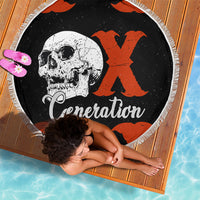 Generation X Skull Beach Blanket Retro Distressed Grunge Edgy Nostalgia