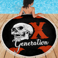 Generation X Skull Beach Blanket Retro Distressed Grunge Edgy Nostalgia