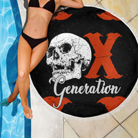 Generation X Skull Beach Blanket Retro Distressed Grunge Edgy Nostalgia