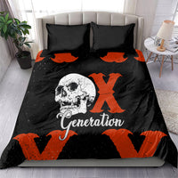 Generation X Skull Bedding Set Retro Distressed Grunge Edgy Nostalgia