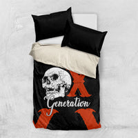 Generation X Skull Bedding Set Retro Distressed Grunge Edgy Nostalgia