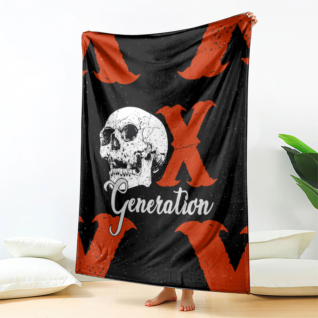 Generation X Skull Blanket Retro Distressed Grunge Edgy Nostalgia