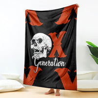 Generation X Skull Blanket Retro Distressed Grunge Edgy Nostalgia