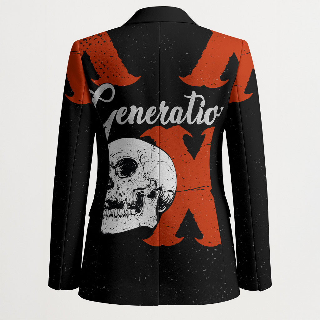 Generation X Skull Blazer Retro Distressed Grunge Edgy Nostalgia