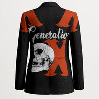 Generation X Skull Blazer Retro Distressed Grunge Edgy Nostalgia