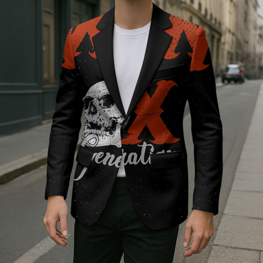 Generation X Skull Blazer Retro Distressed Grunge Edgy Nostalgia