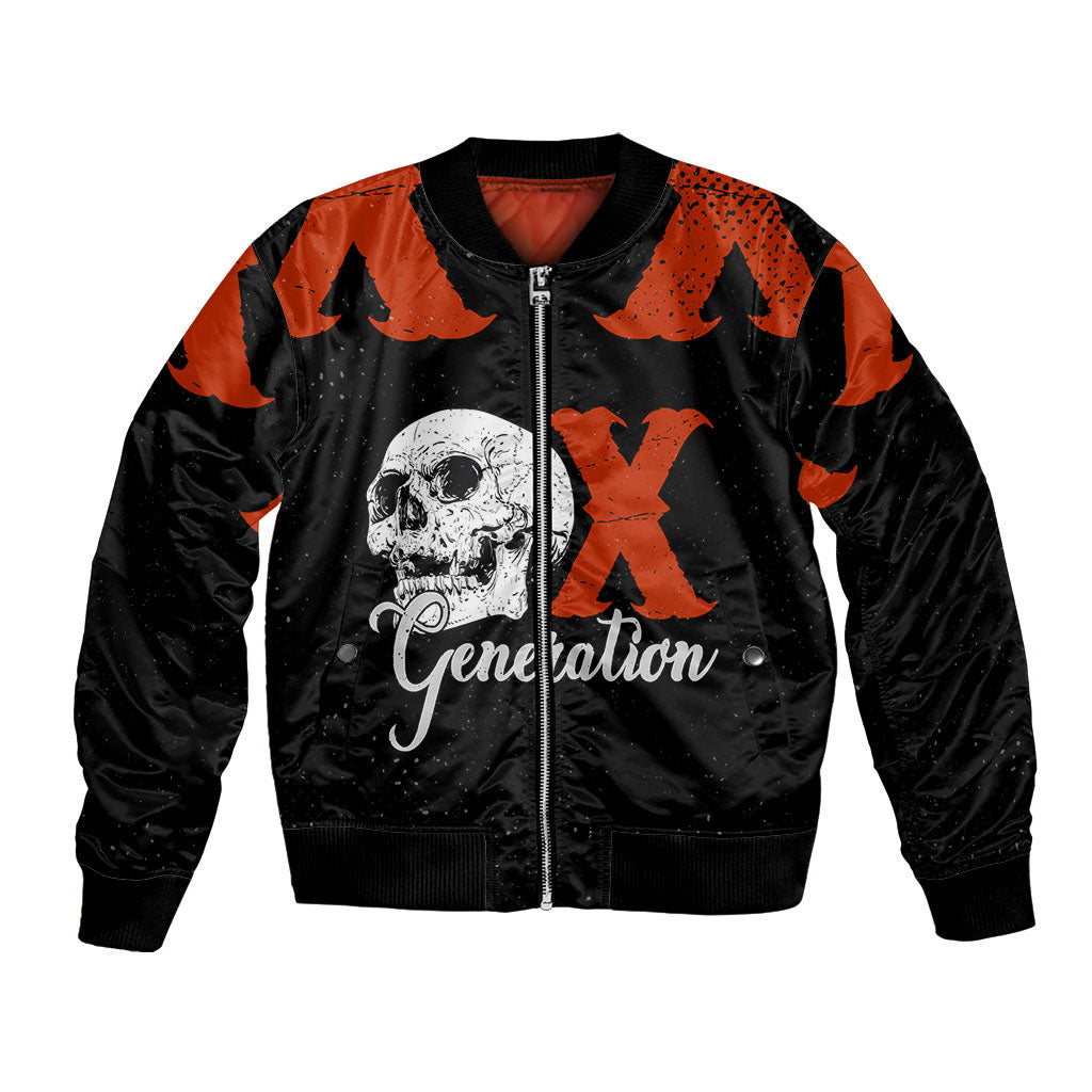 Generation X Skull Bomber Jacket Retro Distressed Grunge Edgy Nostalgia