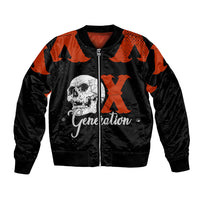 Generation X Skull Bomber Jacket Retro Distressed Grunge Edgy Nostalgia