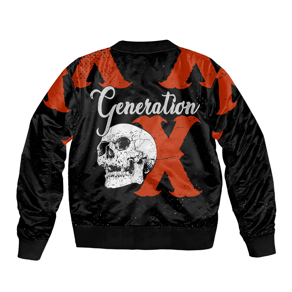 Generation X Skull Bomber Jacket Retro Distressed Grunge Edgy Nostalgia