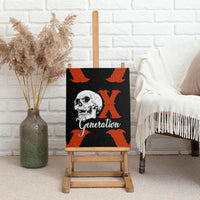 Generation X Skull Canvas Wall Art Retro Distressed Grunge Edgy Nostalgia