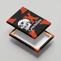 Generation X Skull Canvas Wall Art Retro Distressed Grunge Edgy Nostalgia