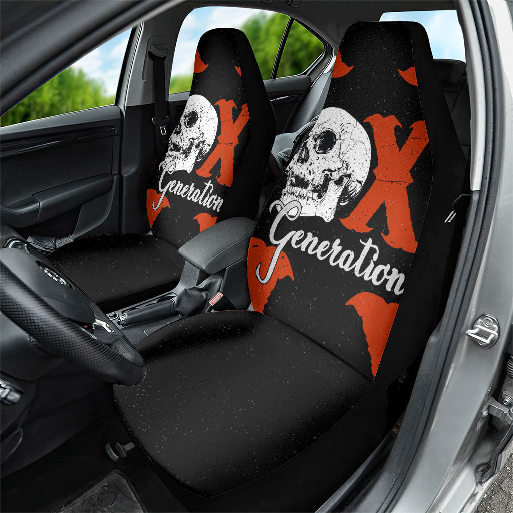 Generation X Skull Car Seat Cover Retro Distressed Grunge Edgy Nostalgia