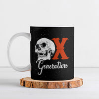 Generation X Skull Ceramic Mug Retro Distressed Grunge Edgy Nostalgia