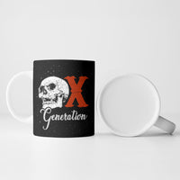 Generation X Skull Ceramic Mug Retro Distressed Grunge Edgy Nostalgia