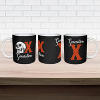 Generation X Skull Ceramic Mug Retro Distressed Grunge Edgy Nostalgia