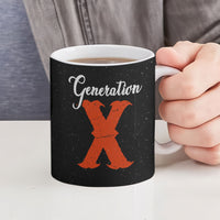 Generation X Skull Ceramic Mug Retro Distressed Grunge Edgy Nostalgia