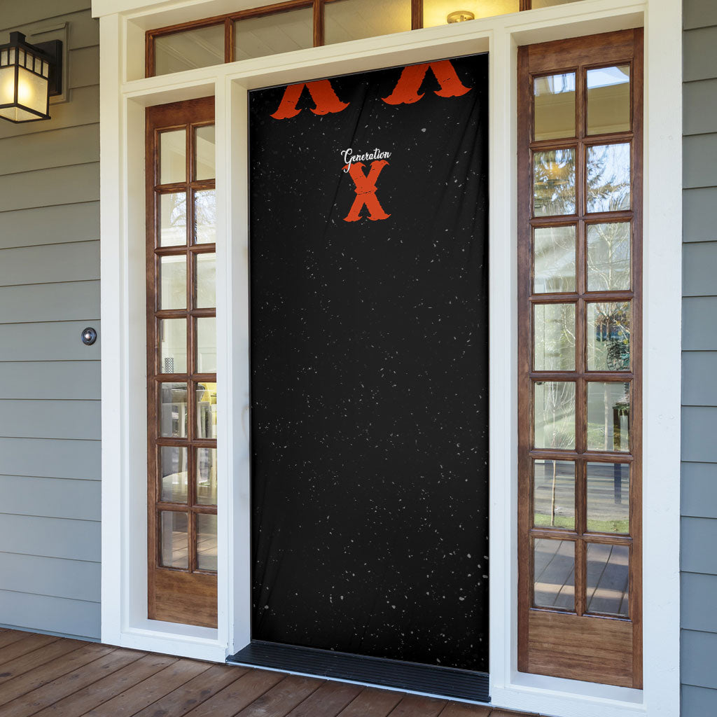 Generation X Skull Door Cover Retro Distressed Grunge Edgy Nostalgia