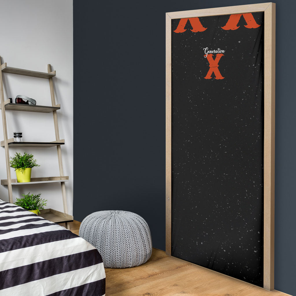 Generation X Skull Door Cover Retro Distressed Grunge Edgy Nostalgia