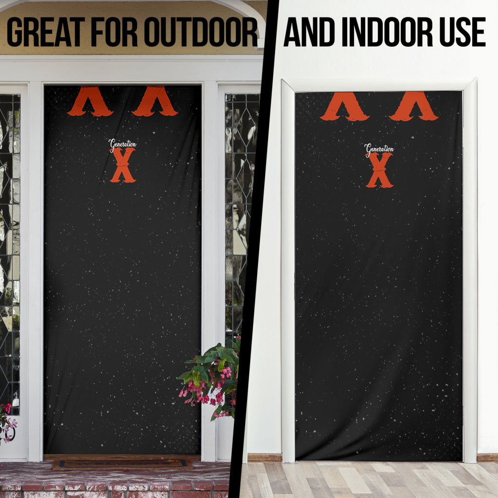 Generation X Skull Door Cover Retro Distressed Grunge Edgy Nostalgia