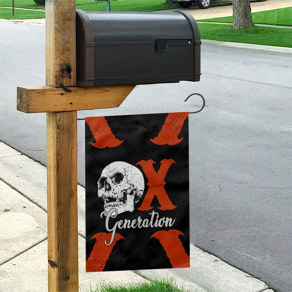 Generation X Skull Garden Flag Retro Distressed Grunge Edgy Nostalgia