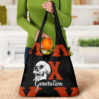 Generation X Skull Grocery Bag Retro Distressed Grunge Edgy Nostalgia