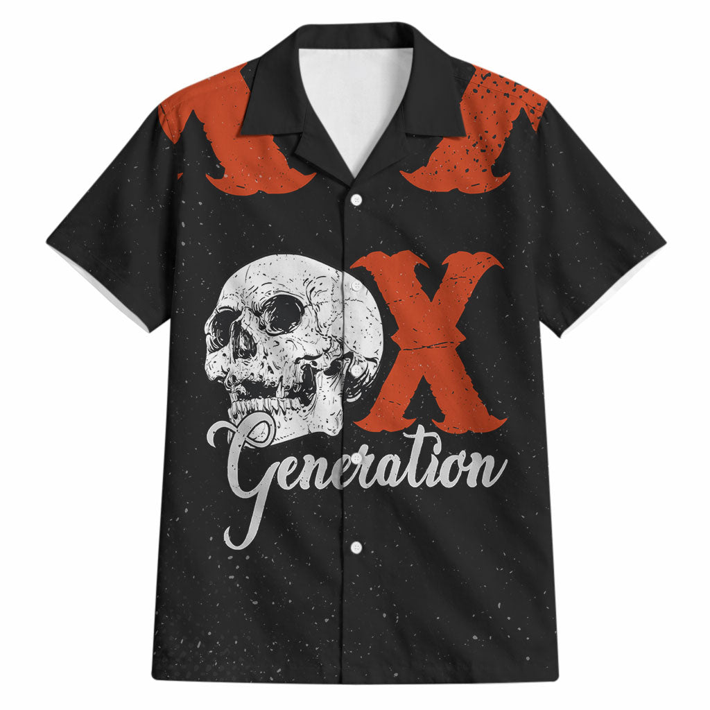 Generation X Skull Hawaiian Shirt Retro Distressed Grunge Edgy Nostalgia