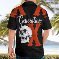 Generation X Skull Hawaiian Shirt Retro Distressed Grunge Edgy Nostalgia