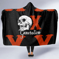 Generation X Skull Hooded Blanket Retro Distressed Grunge Edgy Nostalgia