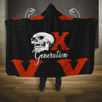 Generation X Skull Hooded Blanket Retro Distressed Grunge Edgy Nostalgia