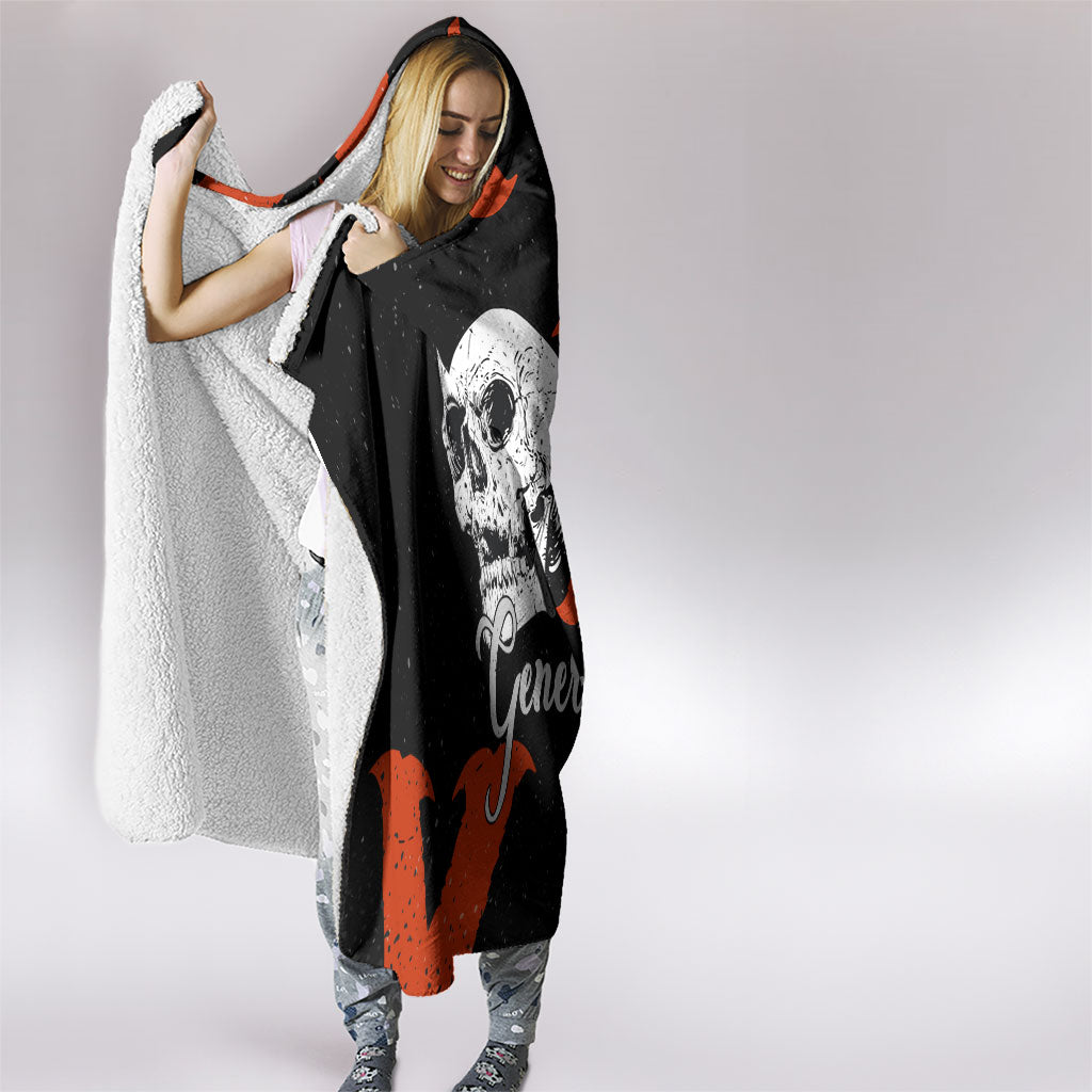 Generation X Skull Hooded Blanket Retro Distressed Grunge Edgy Nostalgia