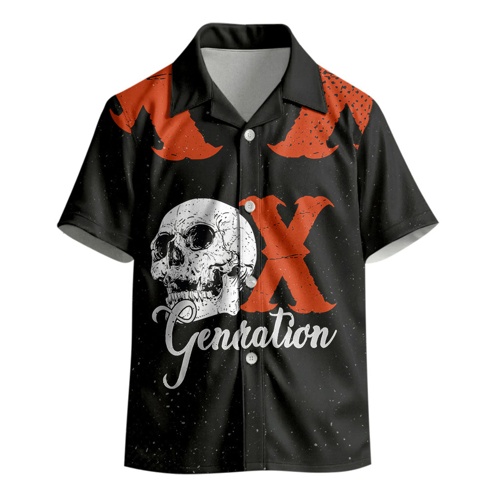 Generation X Skull Kid Hawaiian Shirt Retro Distressed Grunge Edgy Nostalgia