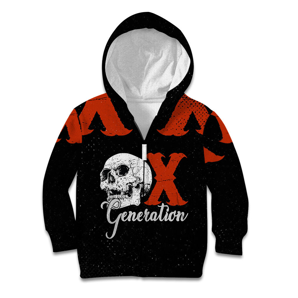 Generation X Skull Kid Hoodie Retro Distressed Grunge Edgy Nostalgia