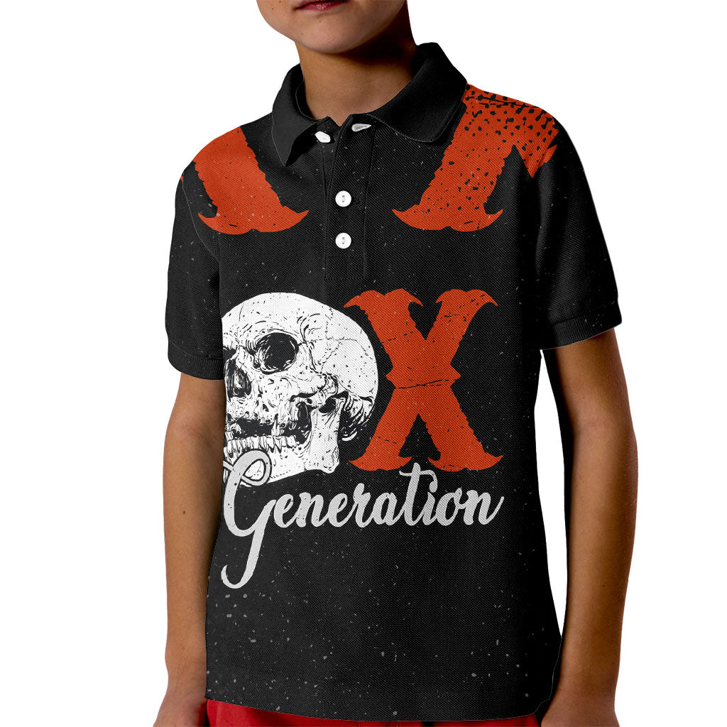 Generation X Skull Kid Polo Shirt Retro Distressed Grunge Edgy Nostalgia