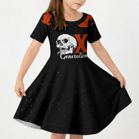 Generation X Skull Kid Short Sleeve Dress Retro Distressed Grunge Edgy Nostalgia