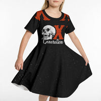 Generation X Skull Kid Short Sleeve Dress Retro Distressed Grunge Edgy Nostalgia