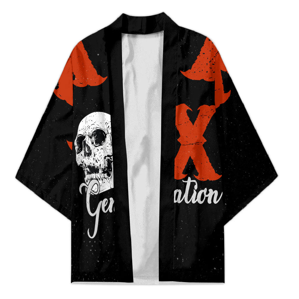 Generation X Skull Kimono Retro Distressed Grunge Edgy Nostalgia