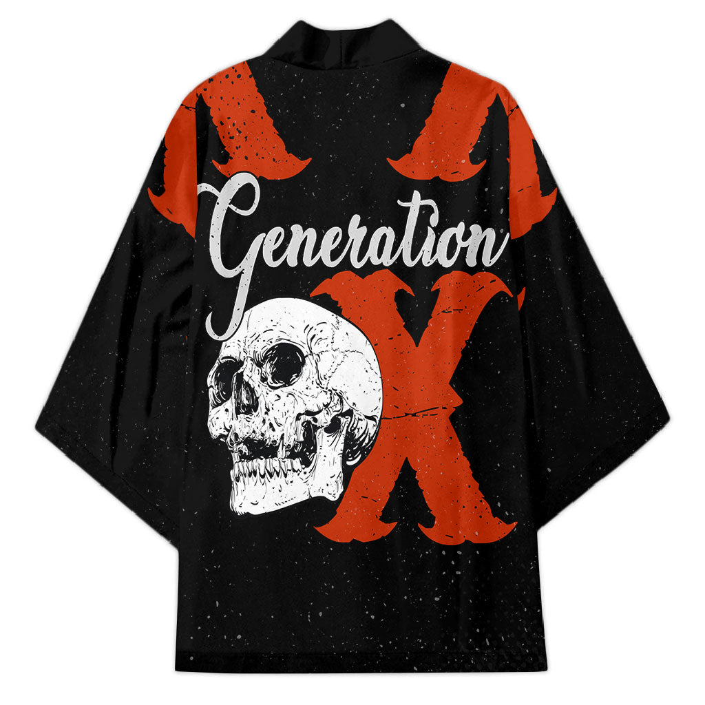 Generation X Skull Kimono Retro Distressed Grunge Edgy Nostalgia