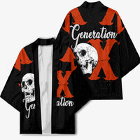 Generation X Skull Kimono Retro Distressed Grunge Edgy Nostalgia