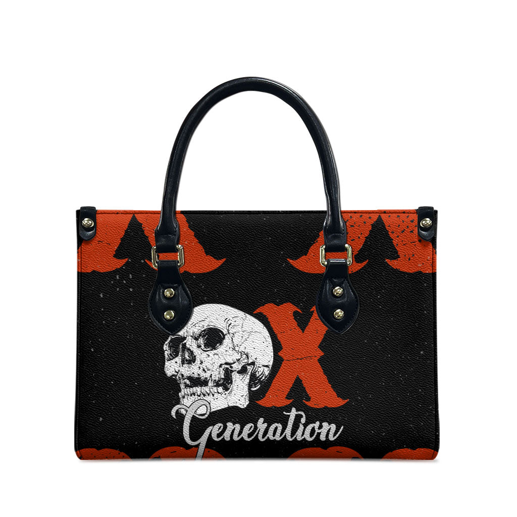 Generation X Skull Leather Bag Retro Distressed Grunge Edgy Nostalgia