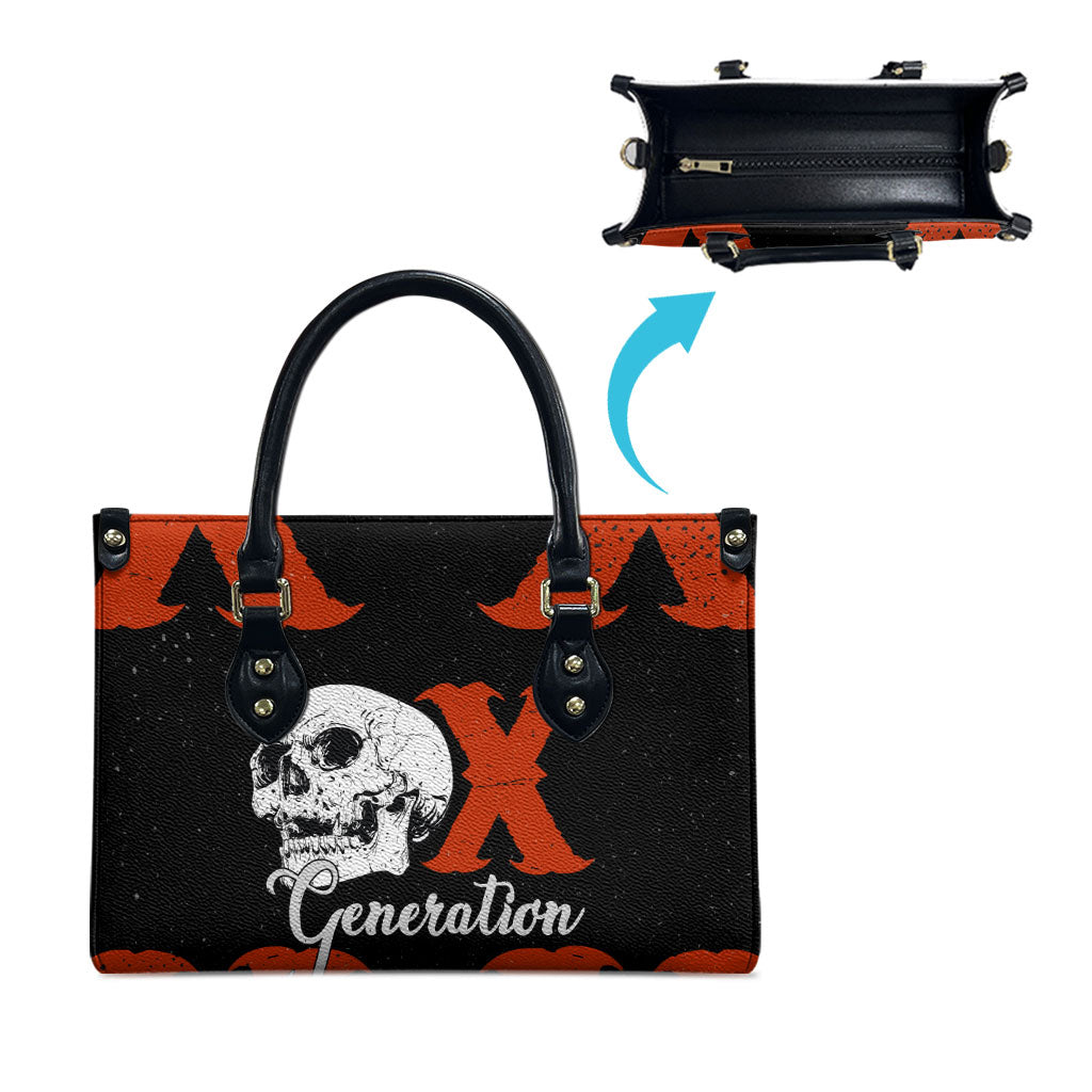 Generation X Skull Leather Bag Retro Distressed Grunge Edgy Nostalgia