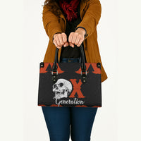 Generation X Skull Leather Bag Retro Distressed Grunge Edgy Nostalgia