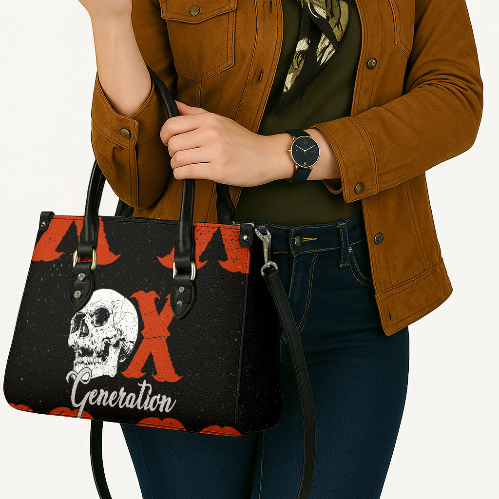 Generation X Skull Leather Bag Retro Distressed Grunge Edgy Nostalgia