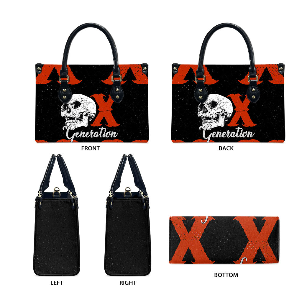 Generation X Skull Leather Bag Retro Distressed Grunge Edgy Nostalgia